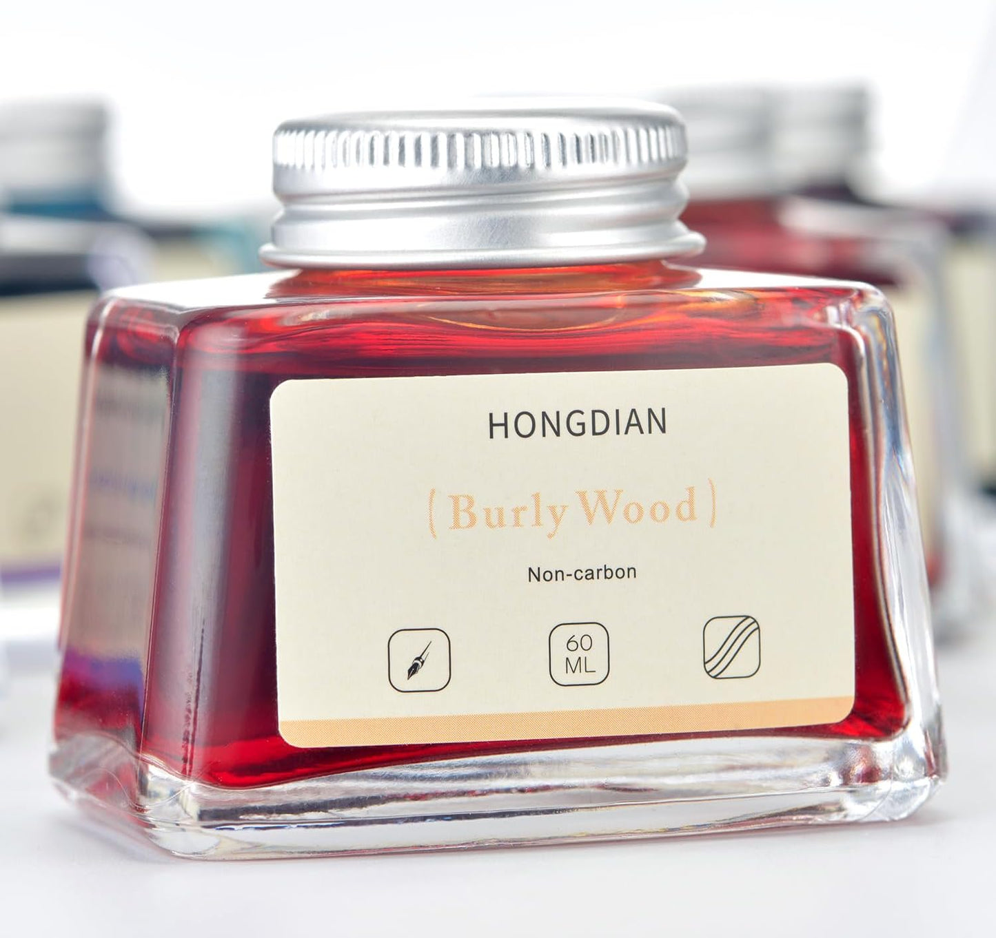 Hongdian Fountain Pen Bottled Ink Burly Wood Color, 60ml Non Carbon Inkwell Bottle, Artist Calligraphy Ink