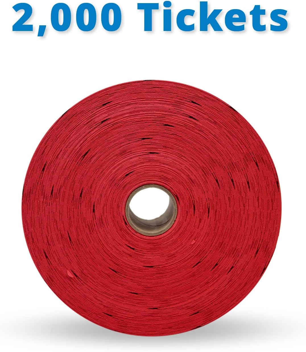 INDIANA TICKET CO. 2,000 Red Raffle Tickets Double Roll, Premium Quality 50/50 Raffle Tickets, Tickets for Events, Carnivals, Door Prizes, Drinks and More