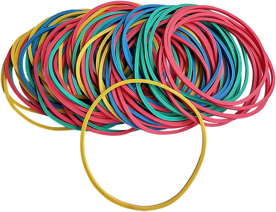 400pcs 38mm(1.5inch) JOYLOYAL Multi-Color Rubber Bands Stretchable Elastic Bands Sturdy Rubber Bands for School Home and Office Use Stationery Supplies