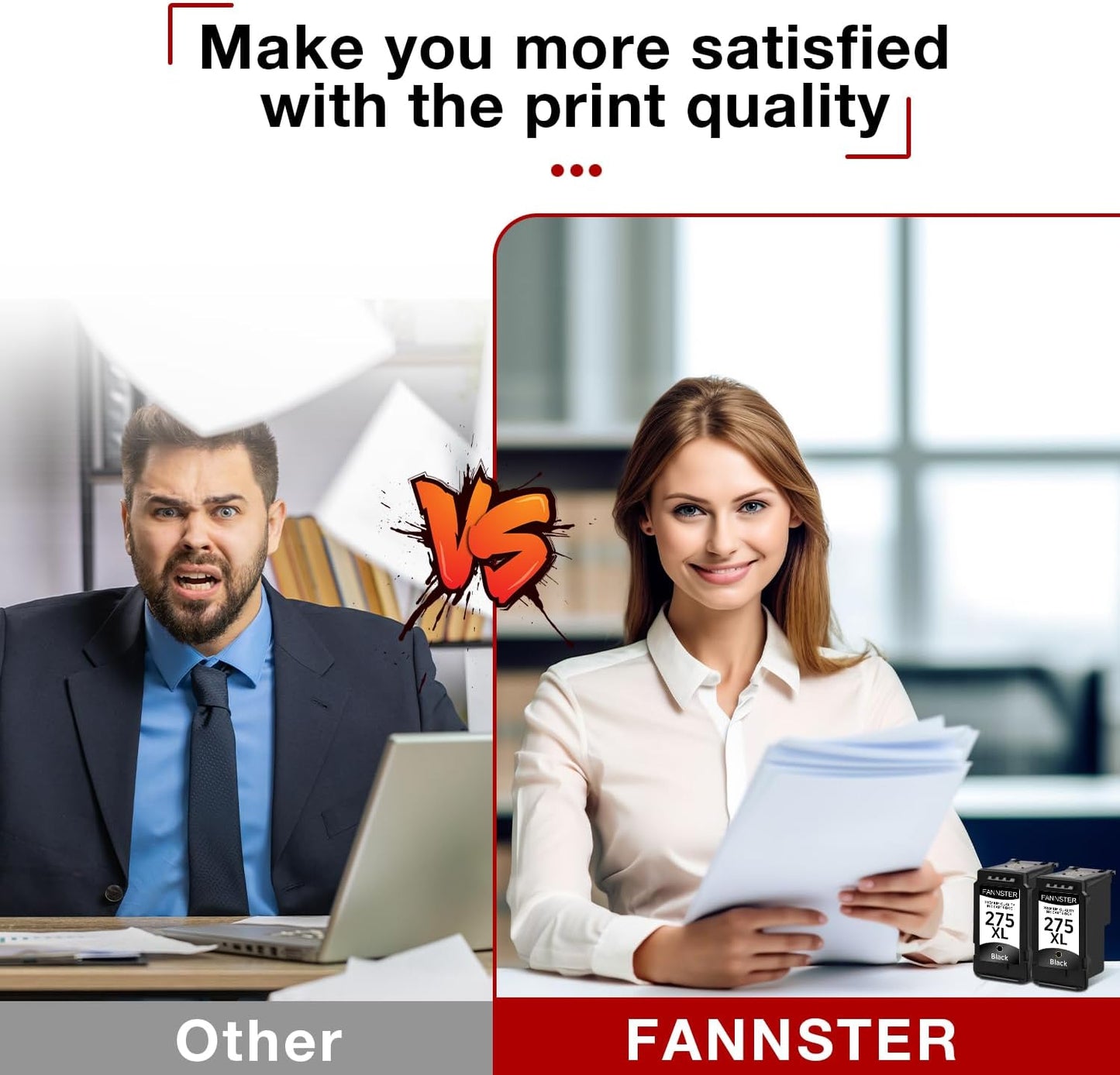 275XL Black Remanufactured Ink Cartridge Replacement for Canon 275 PG275 PG-275 XL PG-275XL PGI275 XL Black BK 2-Pack Replacement for Canon PIXMA TS3500 TS3522 TR4720 TR4700 TR4722 TS3720 Printer