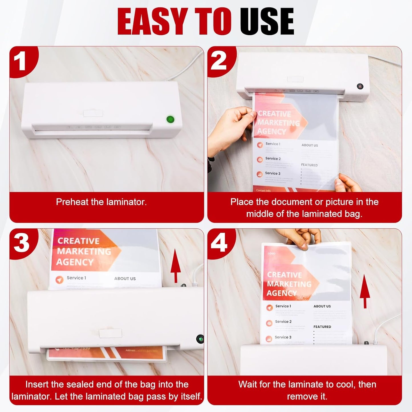 CAREGY Thermal Laminating Pouches,150 Pack Laminating Sheets, 5 Mil, 9 x 11.5 Inches Lamination Sheet Paper for Laminator, Round Corner Letter Size, Office and School Supplies