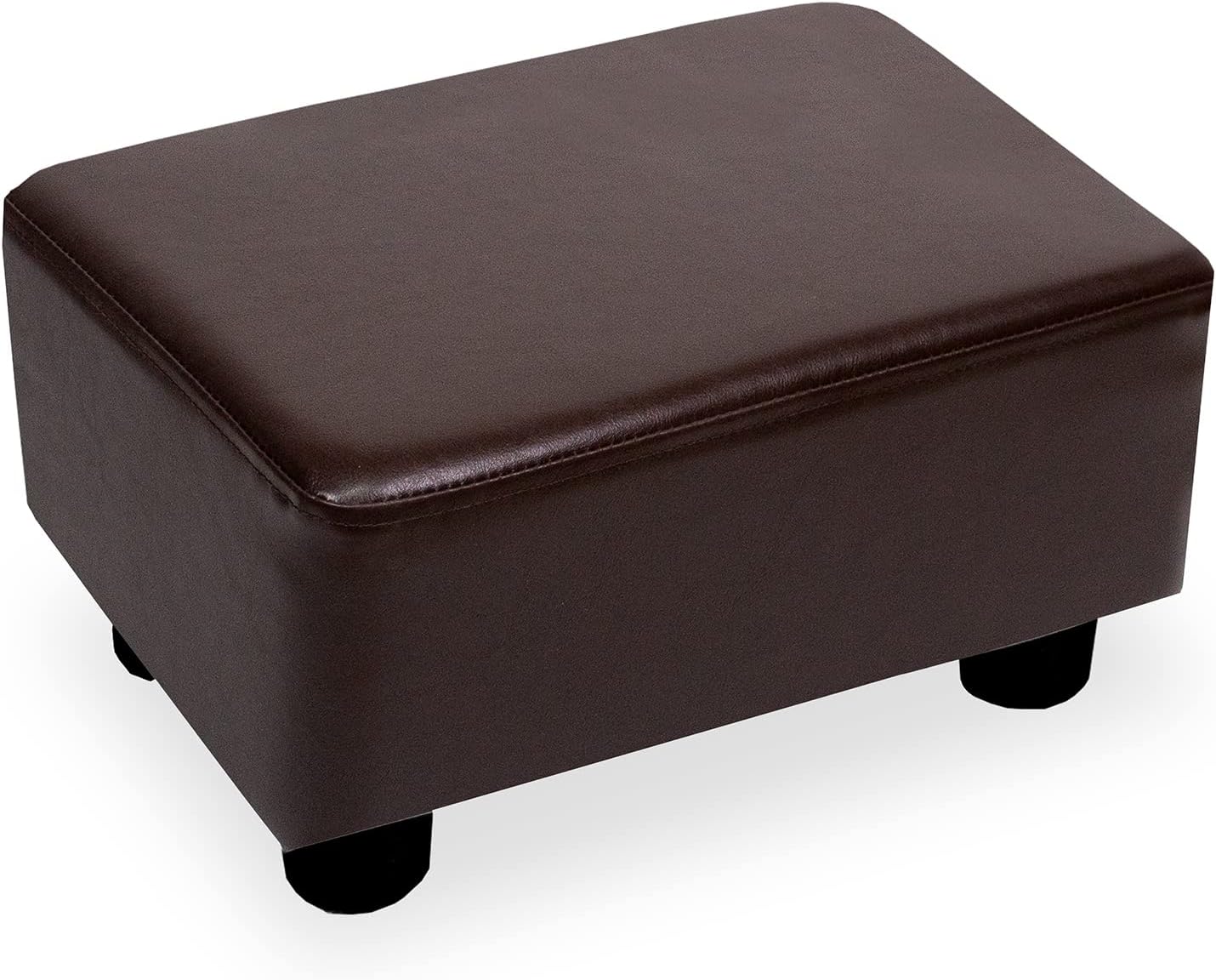 CAROLMADE Small Foot Stool Ottoman Footstool with Legs Under Desk Footrest for Living Room Bedroom and Office, Dark Brown