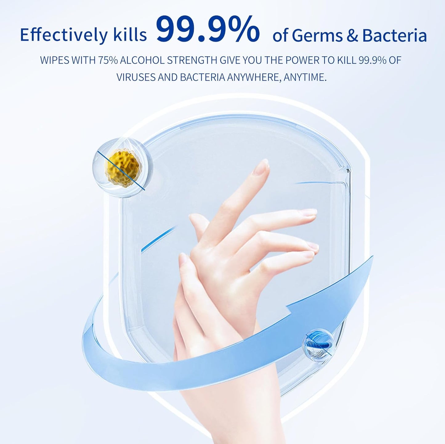 75% Alcohol Hand Sanitizer with Aloe Moisturizer & Vitamin E for On-the-Go Use, All-Purpose Travel Wipes Count, Restaurant, Home Office