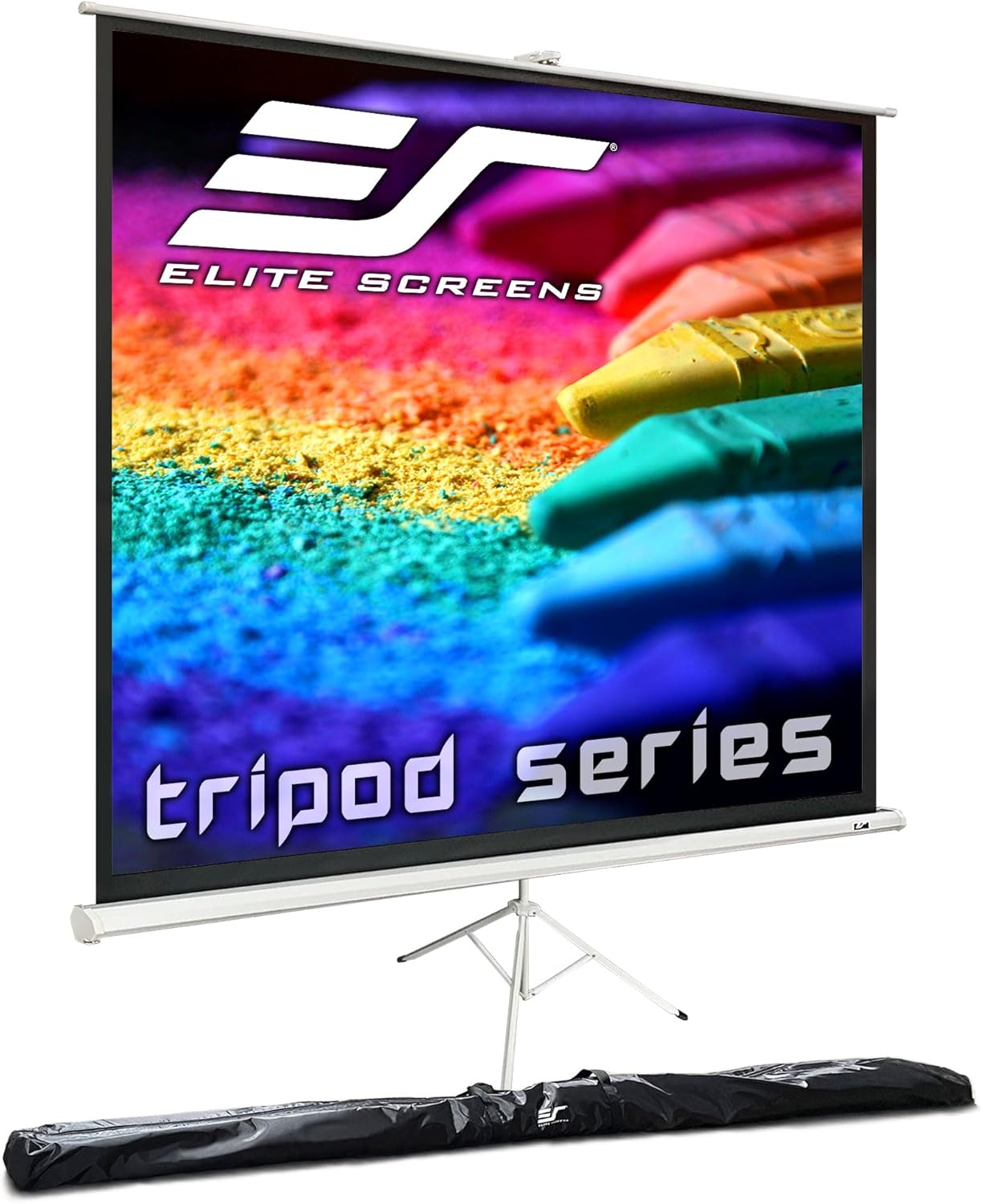 Elite Screens Tripod Series, 119-INCH 1:1, 16:9, 4:3 Adjustable Multi Aspect Ratio Portable Indoor Outdoor Projector Screen, 8K / 4K Ultra HD 3D Ready, 2-Year Warranty, T119NWS1 - White Case