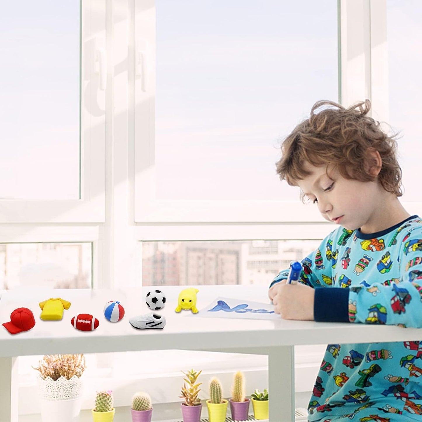 72 Pcs Assorted Animal Pencil Erasers Desk Pets, Bulk Mini Pencil Erasers Gifts for Classroom Prizes Reward Goodie Bag Easter Egg Fillers Party Favors (Animal and Car)