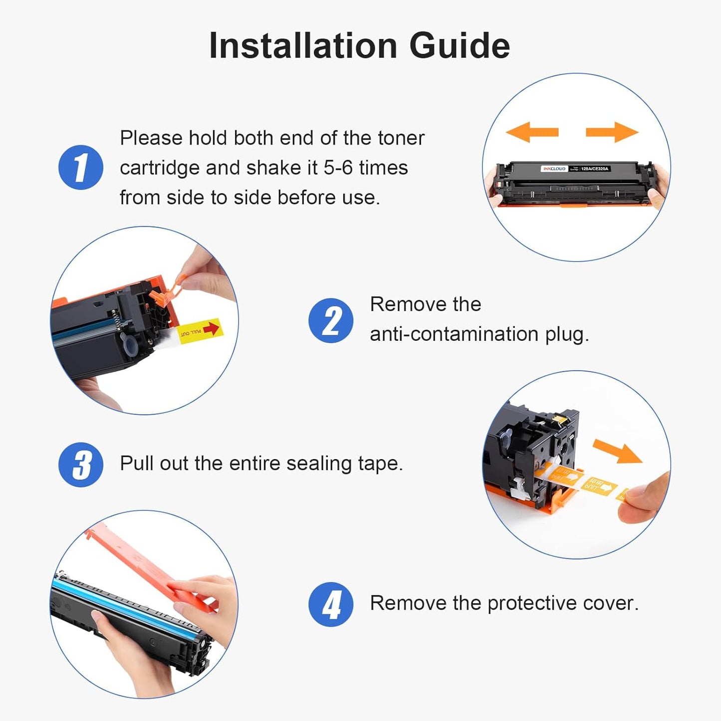 128A Toner Cartridges High Yield Compatible Replacement for HP 128A CE320A CE321A CE322A CE323A for HP Pro CM1415fn CM1415fnw CP1525n CP1525nw Printer (Black Cyan Yellow Magenta, 4-Pack)