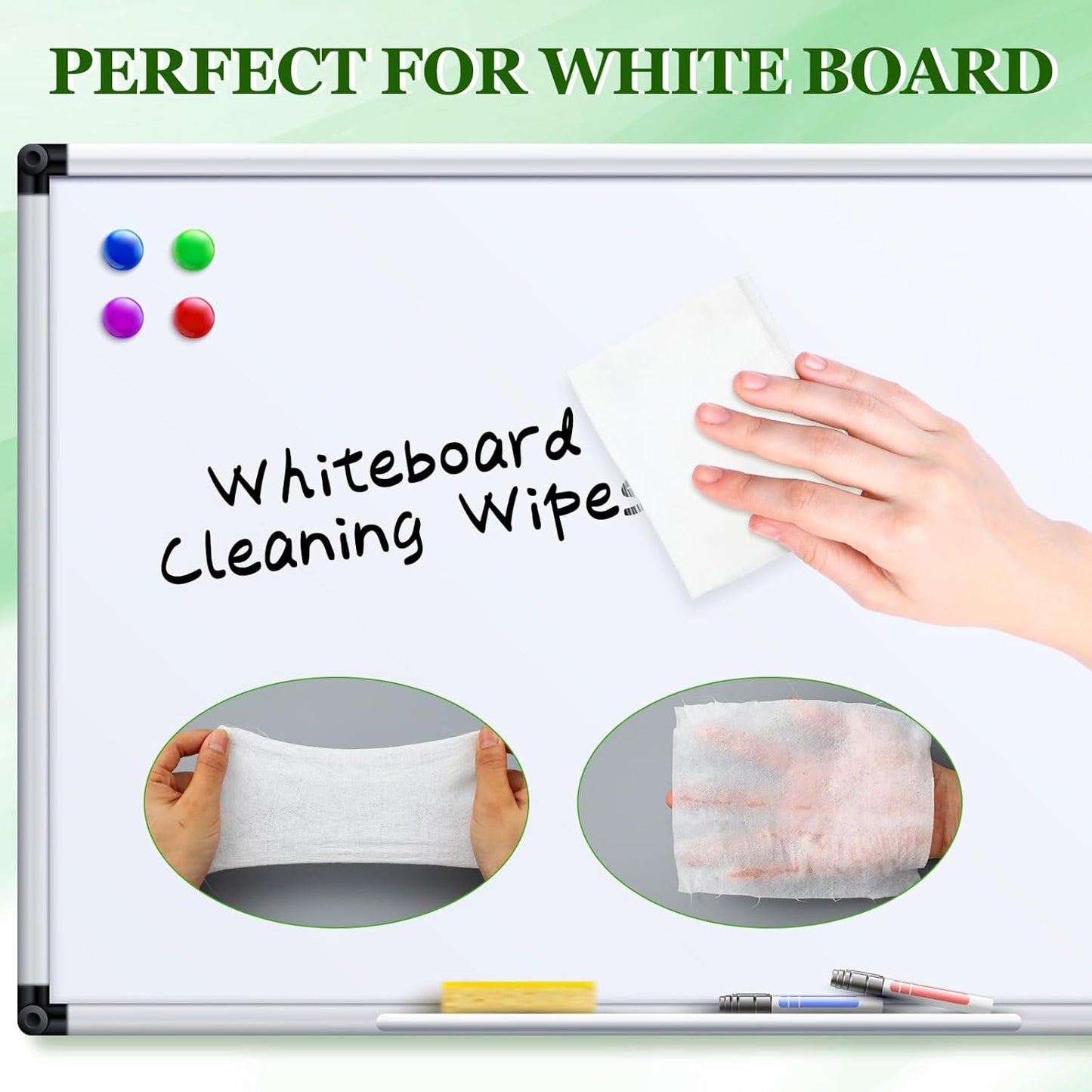 6 Pack Dry Erase Wipes 600 pcs Whiteboard Cleaning Wipes Wet Whiteboard Cleaner Classroom Teacher Supplies, 100 pcs Per Canister