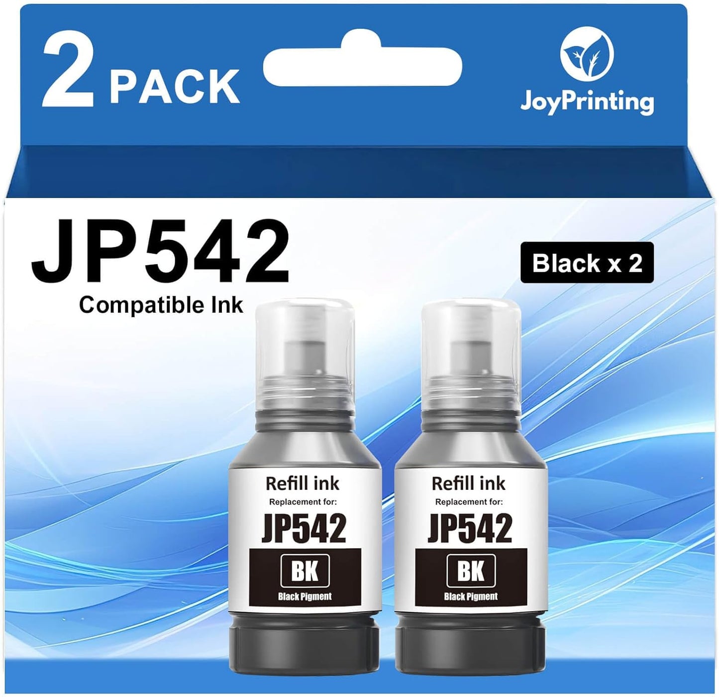 542 Black Ink Compatible 542 Ink Refill Bottles T542 Ink Work for ET-5800 ET-5850 ET-5880 ET-5150 ET-5170 ET-5180 ET-16600 ET-16650 ST-C8000 ST-C8090 Printer (2 x Pigment Black)