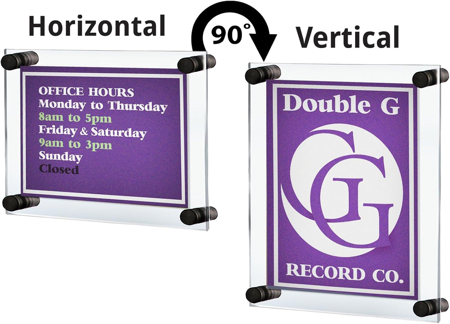 Azar Displays 105536-BLK Acrylic Floating Double Panel Wall Frame,24" x 36" Graphic Size, Overall Frame Size: 28" x 40", Black