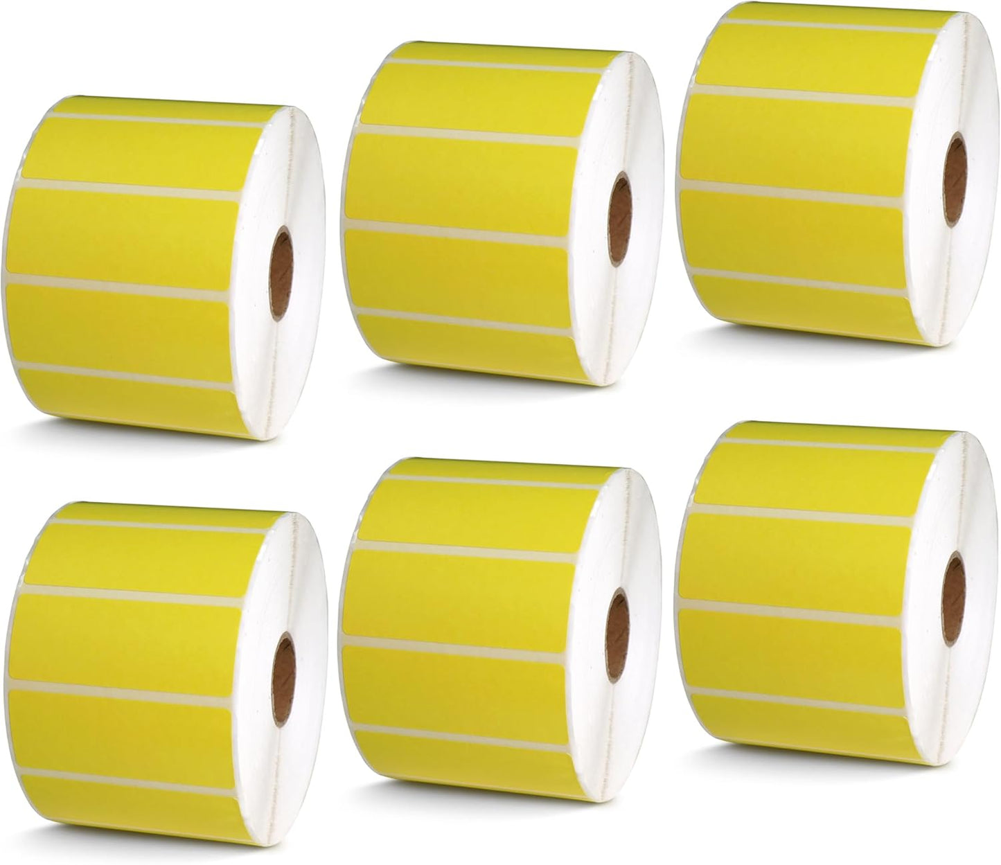 BETCKEY - 2.625" x 1" File Folder & Address Labels Compatible with Zebra/Rollo Label Printer,Premium Adhesive & Perforated[Yellow, 6 Rolls, 12000 Labels]