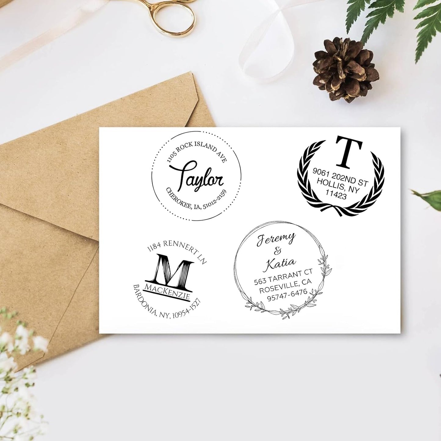 Custom Stamp Self Inking Return Address Stamp, Personalized Stamp with Text Logo | Business Logo Stamp | Address Stamp | Wedding Stamp