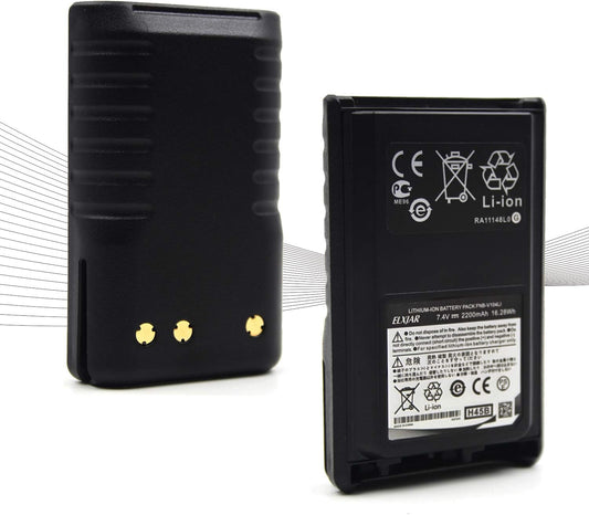 elxjar (2-Pack) 7.4V 2200mAh FNB-V104LI Li-Ion Battery Replacement for Yaesu Vertex VX-230, VX-231, VX-228, VX-234, VX-231L Two Way Radios
