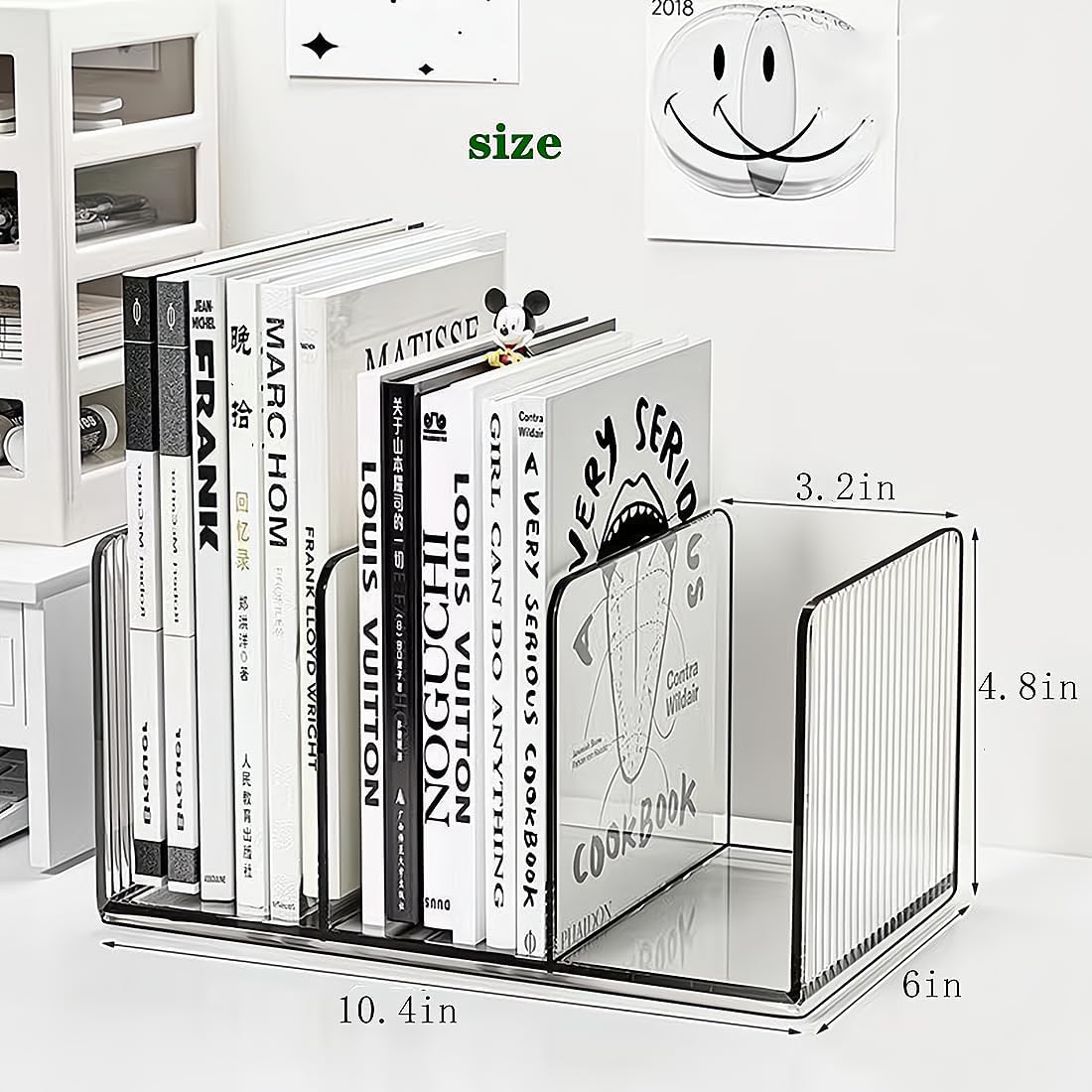 Acrylic Desk File Organizer,Office Desktop Binder File Folder Mail Organizer,Handbag Purse Book record Magazine Holder (2 Pack)