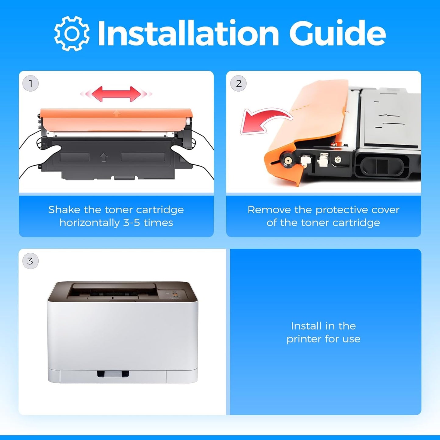 CLT-404S 404S Toner Cartridge 4-Pack High-Yield Replacement for Samsung CLT-K404S CLT-C404S CLT-M404S CLT-Y404S Compatible with Samsung SL-C430 C430W C480 C480W C480FW C432W C433 C482FW C483FW Printer