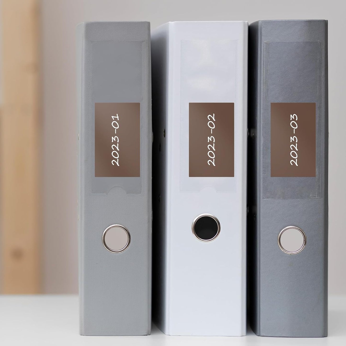 Brown Color Coding Labels 3 × 2 Inches Self-Adhesive Rectangle Stickers Waterproof Name Tags for Office School Home 40 PCS