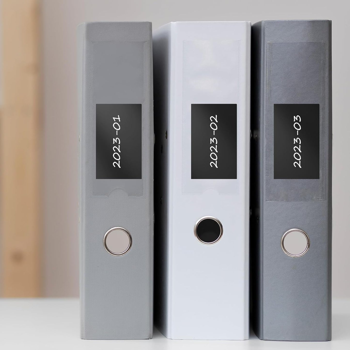 Black Color Coding Labels 3 × 2 Inches Self-Adhesive Rectangle Stickers Waterproof Name Tags for Office School Home 40 PCS