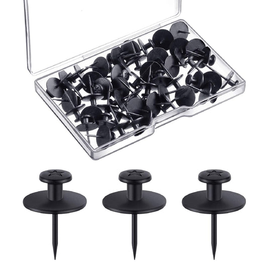 Hotop Push Pins Picture Hangers Double Headed Thumb Tacks Wall Hooks for Wall Hangings Picture Hangers Nails Small Photo Hanging Hook Pins for Home Office Photo Decor(Black,50 Pieces)