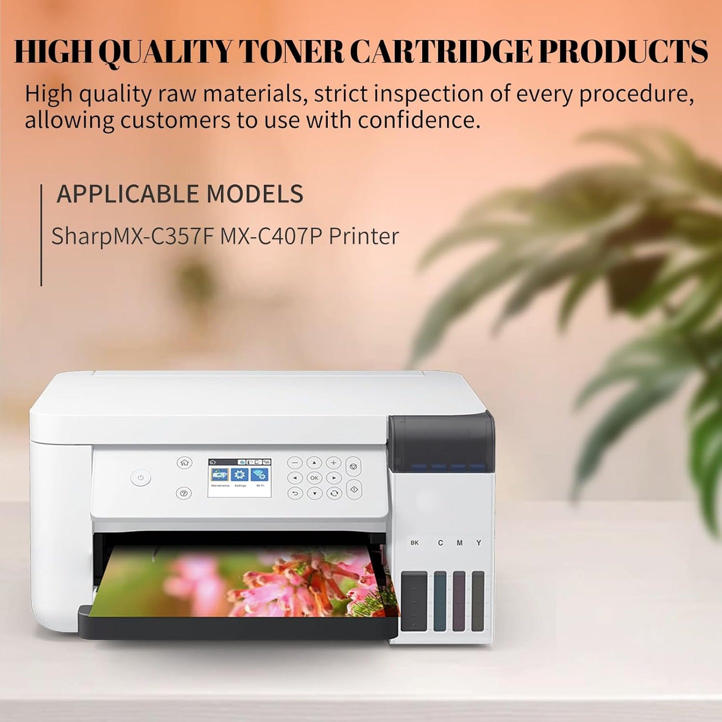 High Yield MX-C35T MX-C357F Toner Cartridge Replacement for Sharp MX-C35TB MX-C35TC MX-C35TY MX-C35TM for Sharp MX-C357F MX-C407P Printers (4-Pack Black Cyan Magenta Yellow)