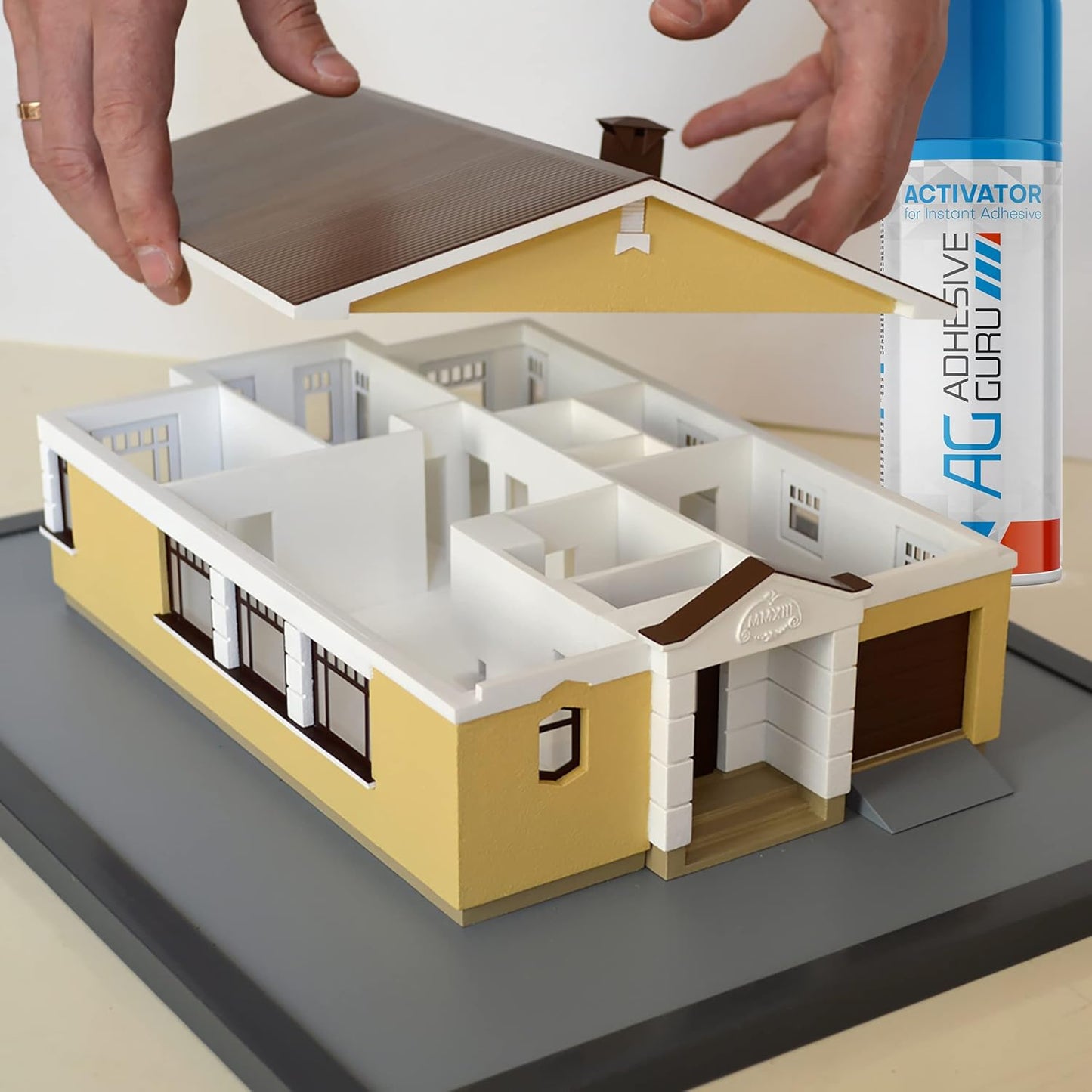 Adhesive Guru CA Glue with Activator Woodworking (12 x 0.9 oz - 12 x 3.38 fl oz) Ca Glue for Woodworking, Cyanoacrylate Glue and Activator (12 Pack)