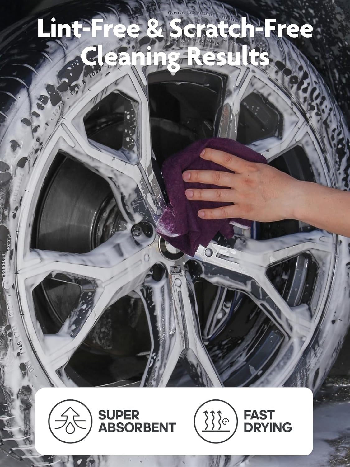 Fantasticlean Microfiber Cleaning Cloth Roll -90 Pack, Tear Away Microfiber Towels, 12" x 12", Reusable, Washable, Scratch Free, Ultra Absorbent Dish Rags for Car, Home, Garage or Shop (Deep Purple)