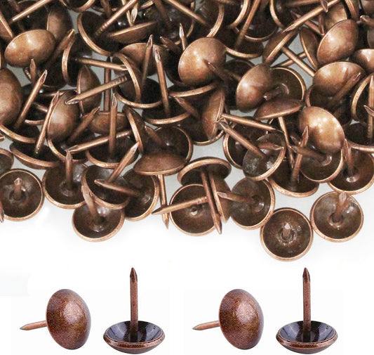 500Pcs Upholstery Tacks, BetterJonny Decorative Furniture Nails Pins 17X11MM Red Metal Thumb Tacks for Upholstered Furniture Cork Board, Home Decor…