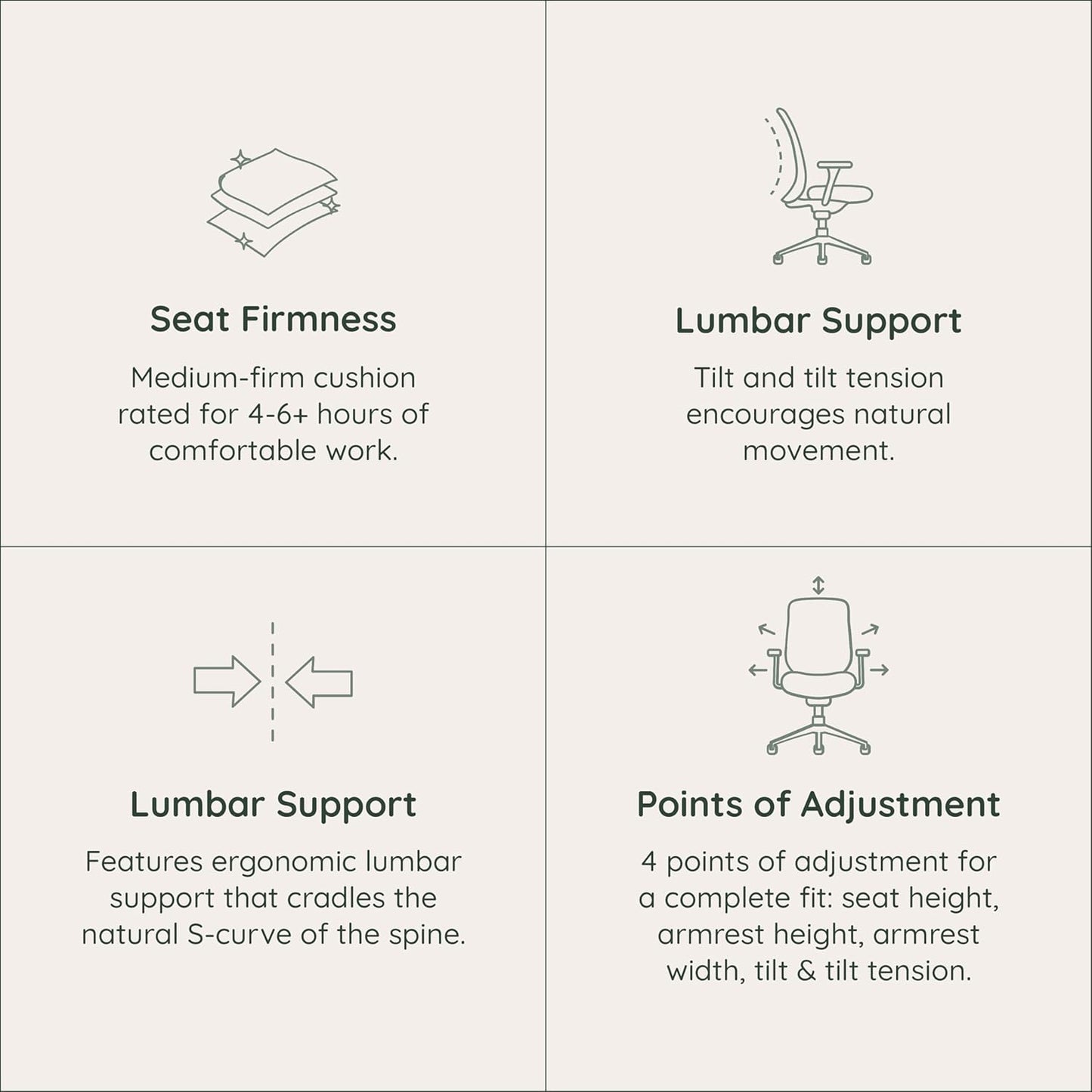 Branch Daily Chair - Vegan Leather Office Chair with Swivel, Lumbar Rest, and Adjustable Armrests - Comfortable Seating for Improved Posture and Productivity - Dune