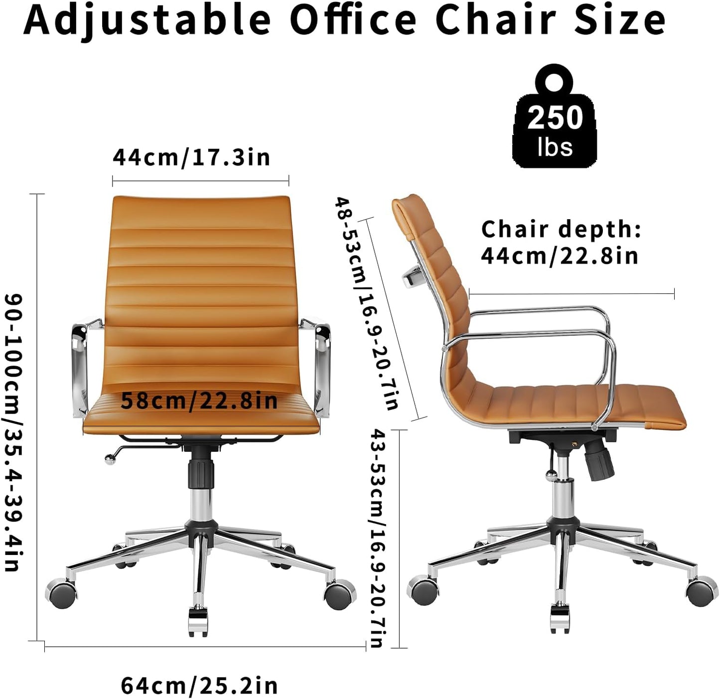 Chair, Desk Computer Chair ，with Armrests ，Ergonomic Office Chair for Home and Office, 17.32 x 22.83 x 35.43 inches, Multiple Colors (Terracotta)