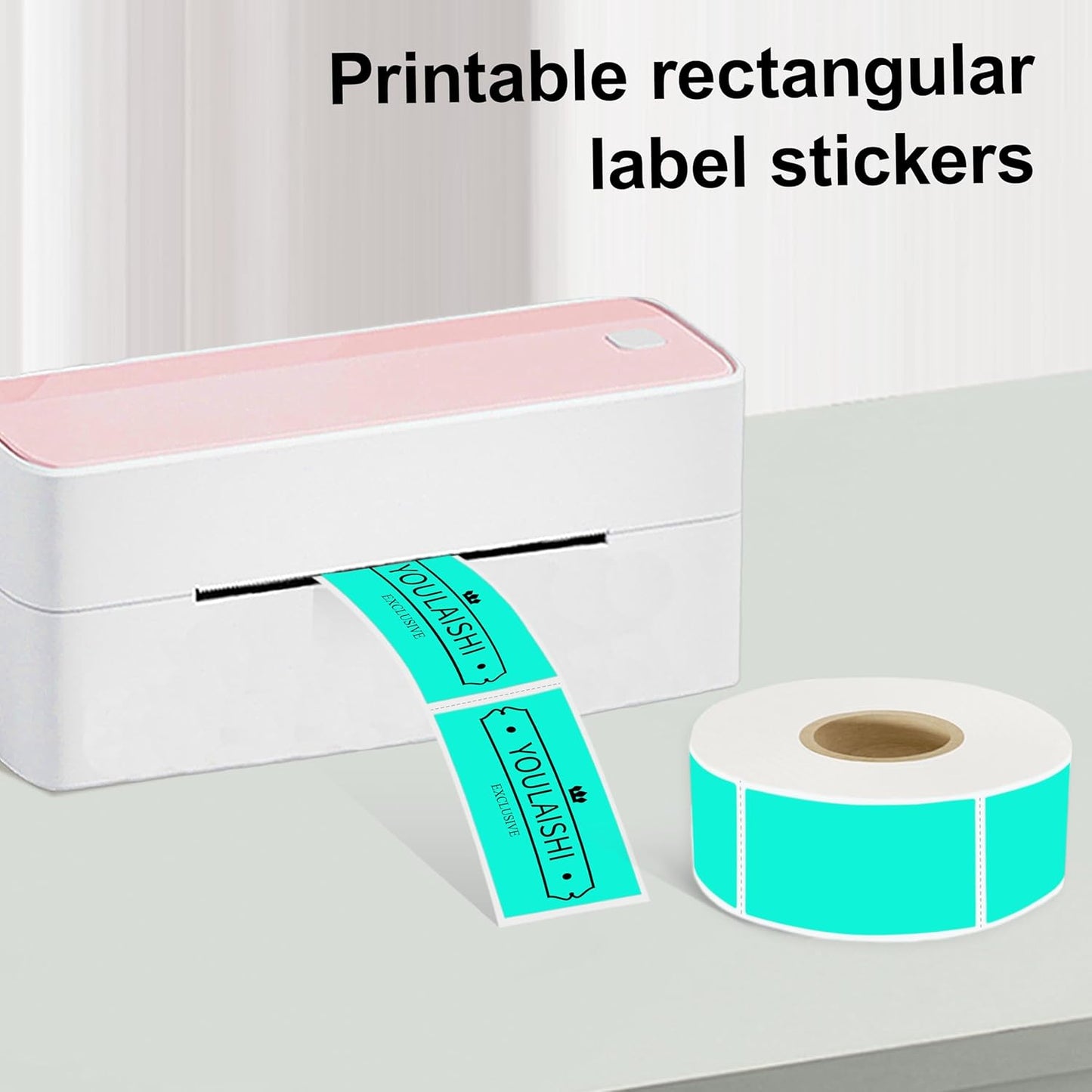 1X2 inch Label Stickers Roll for Thermal Printer 500PCS Colored Removable Freezer Labels Waterproof Blank Sticker Labels to Write on for Food Containers and Jars, Watercolor Green