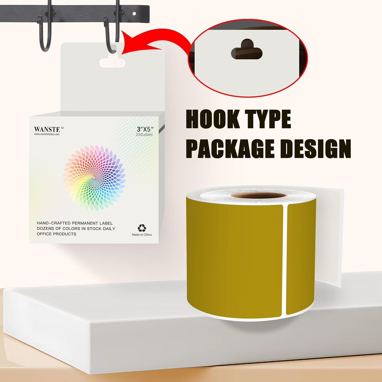 3 x 5 Inch 250Pcs Rectangle Color Coding Stickers,Strong Adhesion Easy to Write Label for Moving,Box Organization,Inventory,Business,Olive