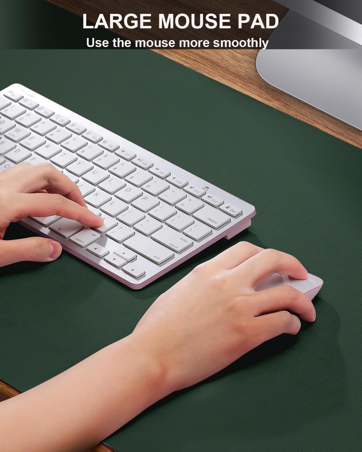 Extra Large Desk mat, Leather Desk Pad Protector,Office Desk Mat,Mouse Pad, Non-Slip Desk Blotter, Laptop Desk Pad, Waterproof Desk Writing Pad for Office&Home (Dark Green, 55" x 17")