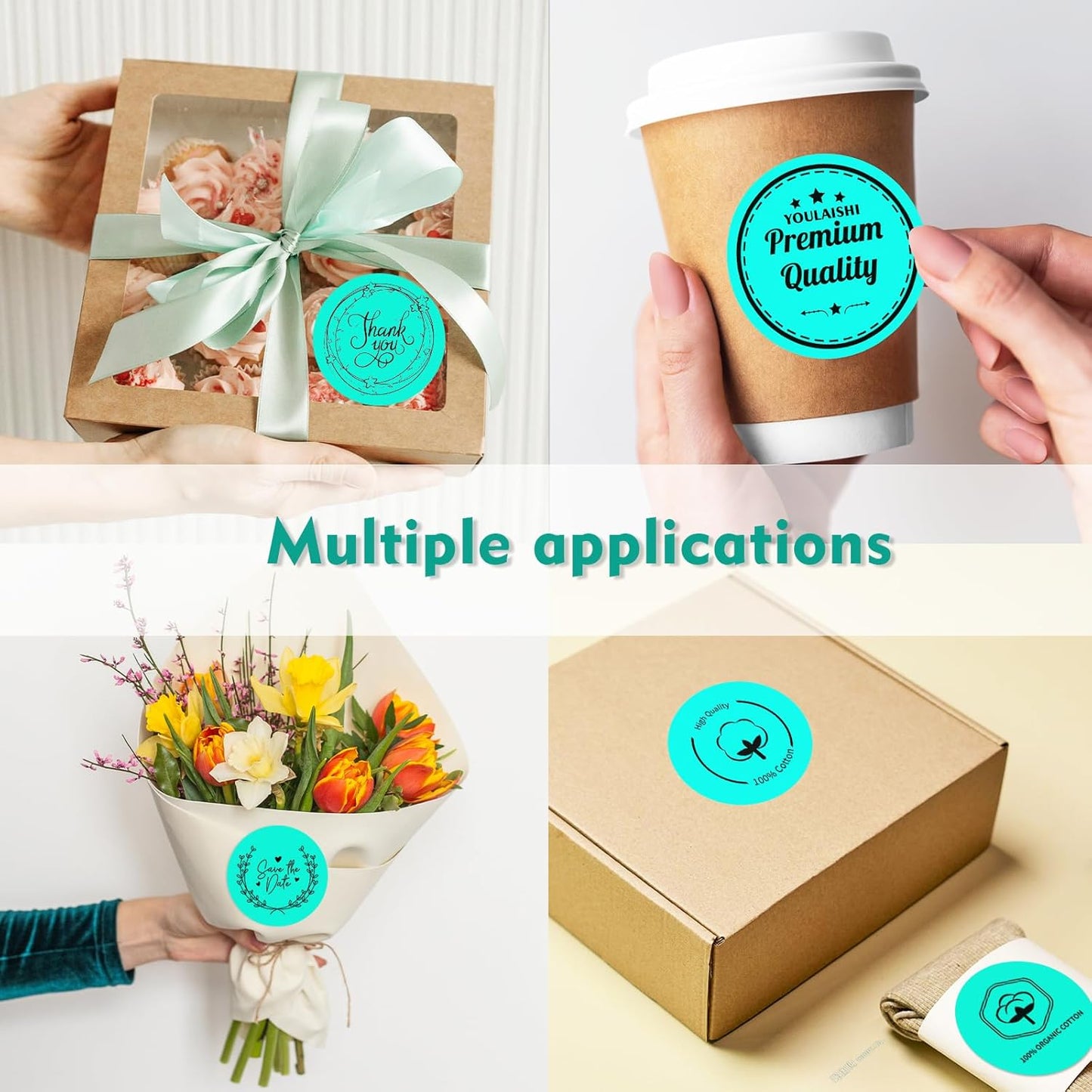 3 X 3 Inch Color Coding Dot Labels Circle Thermal Printable Waterproof 500 Pcs Round Stickers Adhesive Writable for Office, Home, Garage, DIY Sticker, Barcodes, Name Tag, Watercolor Green