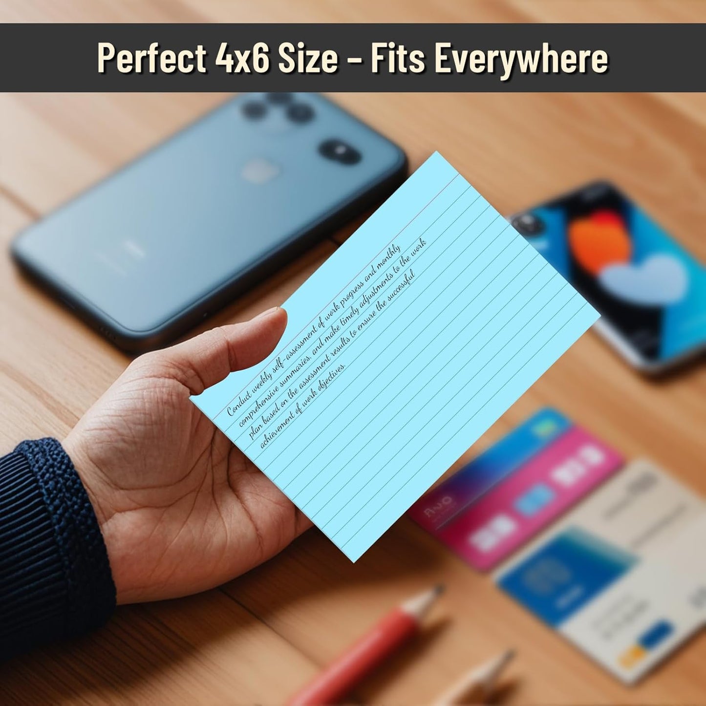 200 Pcs Colored Index Cards 4 x 6 Inch Ruled Index Cards, College Ruled Flash Cards for School, College, Office and Home Organization, Durable Study To Do List Note Cards with Lines, 5 Pack of 40