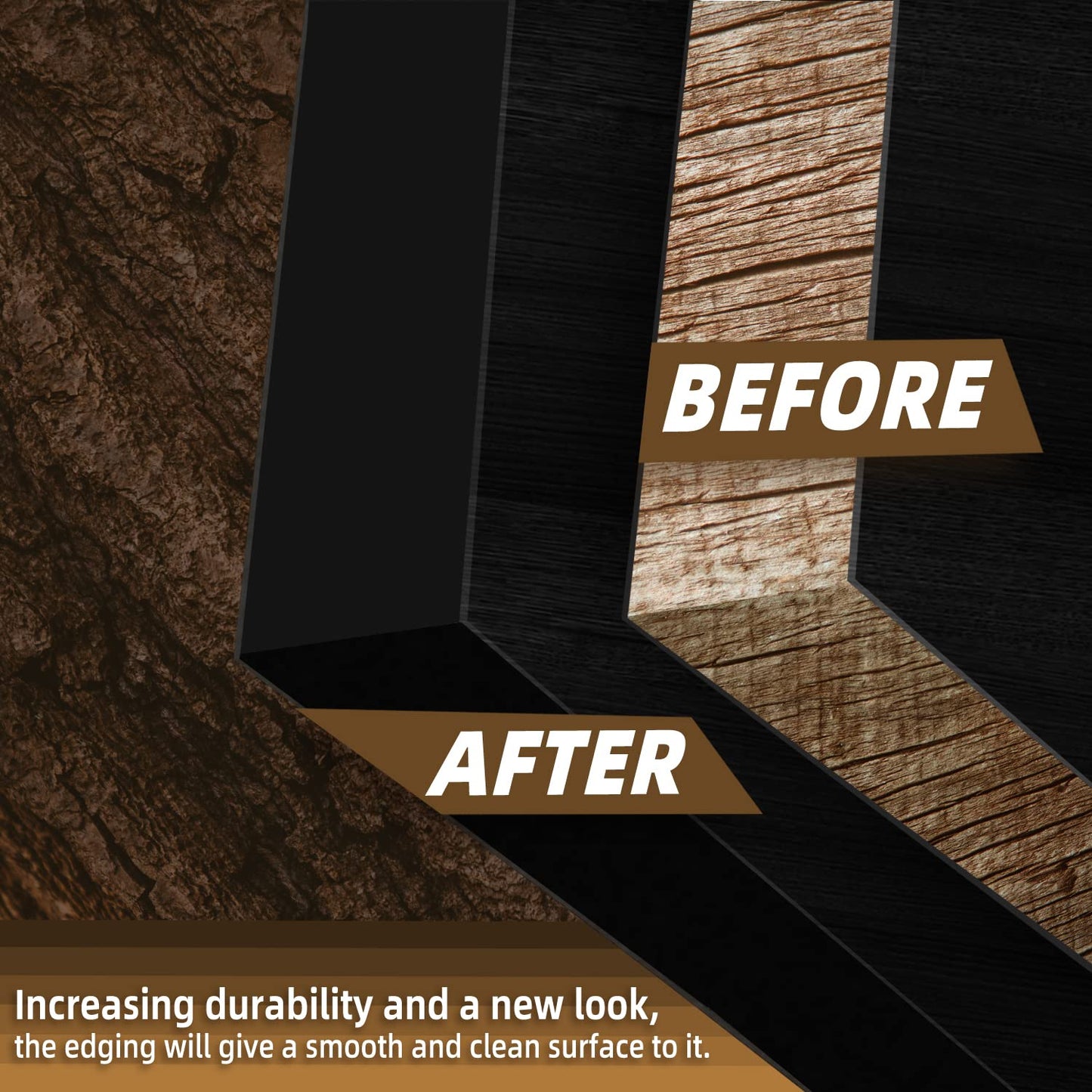 GSCIT Club Black Melamine Edge Banding, 1/2 inch x 100ft Edge Banding with Hot Melt Adhesive Pre-glued Cabinet Edge Banding Flexible Black Veneer Edging for Plywood