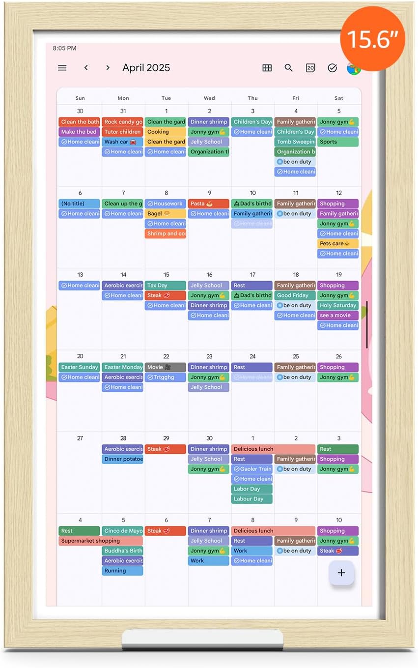 ApoloSign Digital Calendar: Electronic Calendar, Smart Touchscreen Interactive Display for Chore Chart, Family Schedules Planner, Supports All Apps via Google Play (Yellow, 15.6-inch)