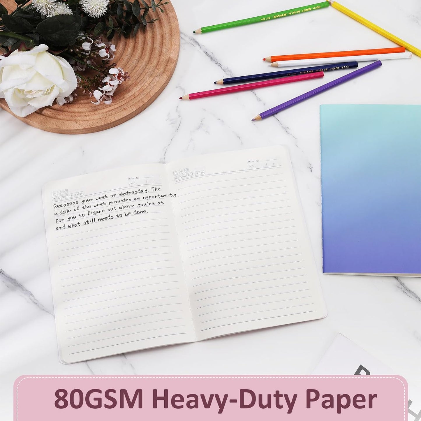 Ddaowanx Kraft Notebooks, Journals in Bulk, Lined Paper, 72 Pages, 36 Sheets, 80GSM, 8.3x5.5 Inch, A5 Size, Travel Writing Notebook for Office School Supplies (Lined-48pack, Gradient)