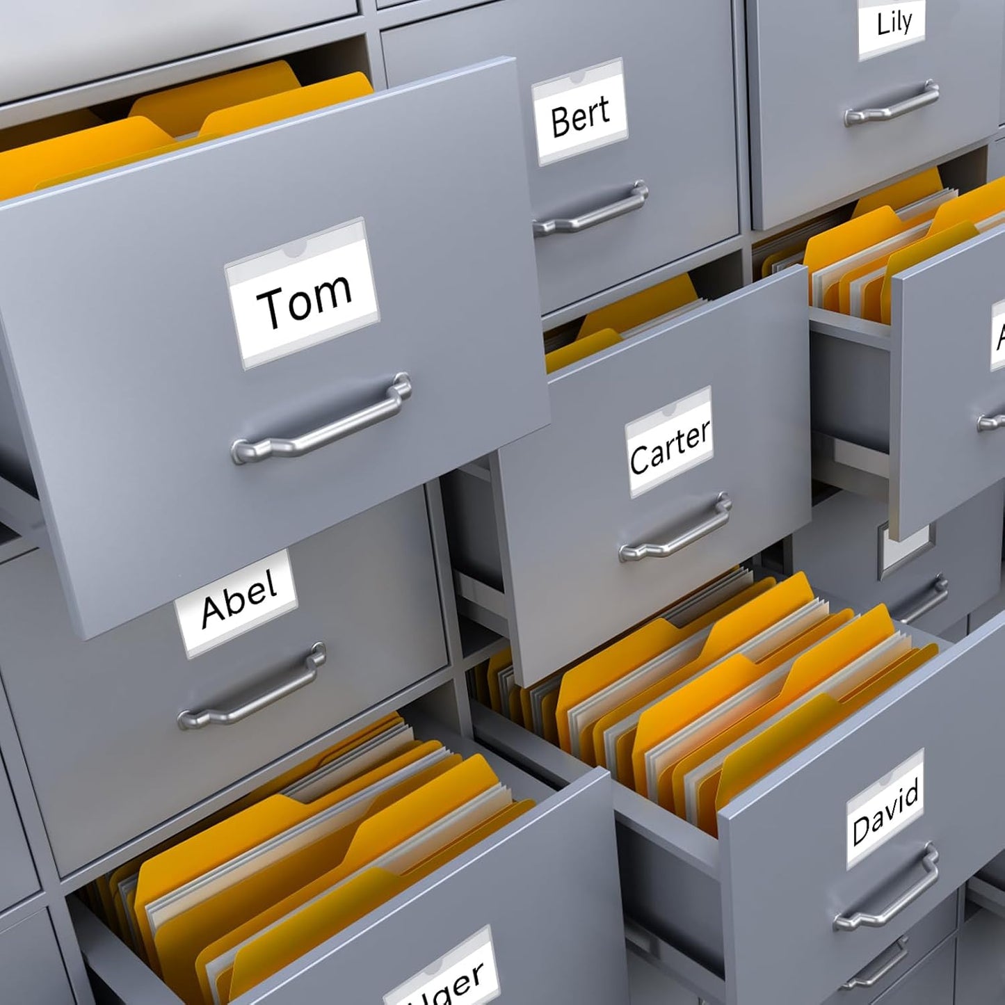 36Pcs Adhesive 3" x 5" Index Card Pockets, Clear Label Holders with Top Open for Loading, Plastic Pocket Sleeves for Organizing Storage Bins, Library Cards, Shelves