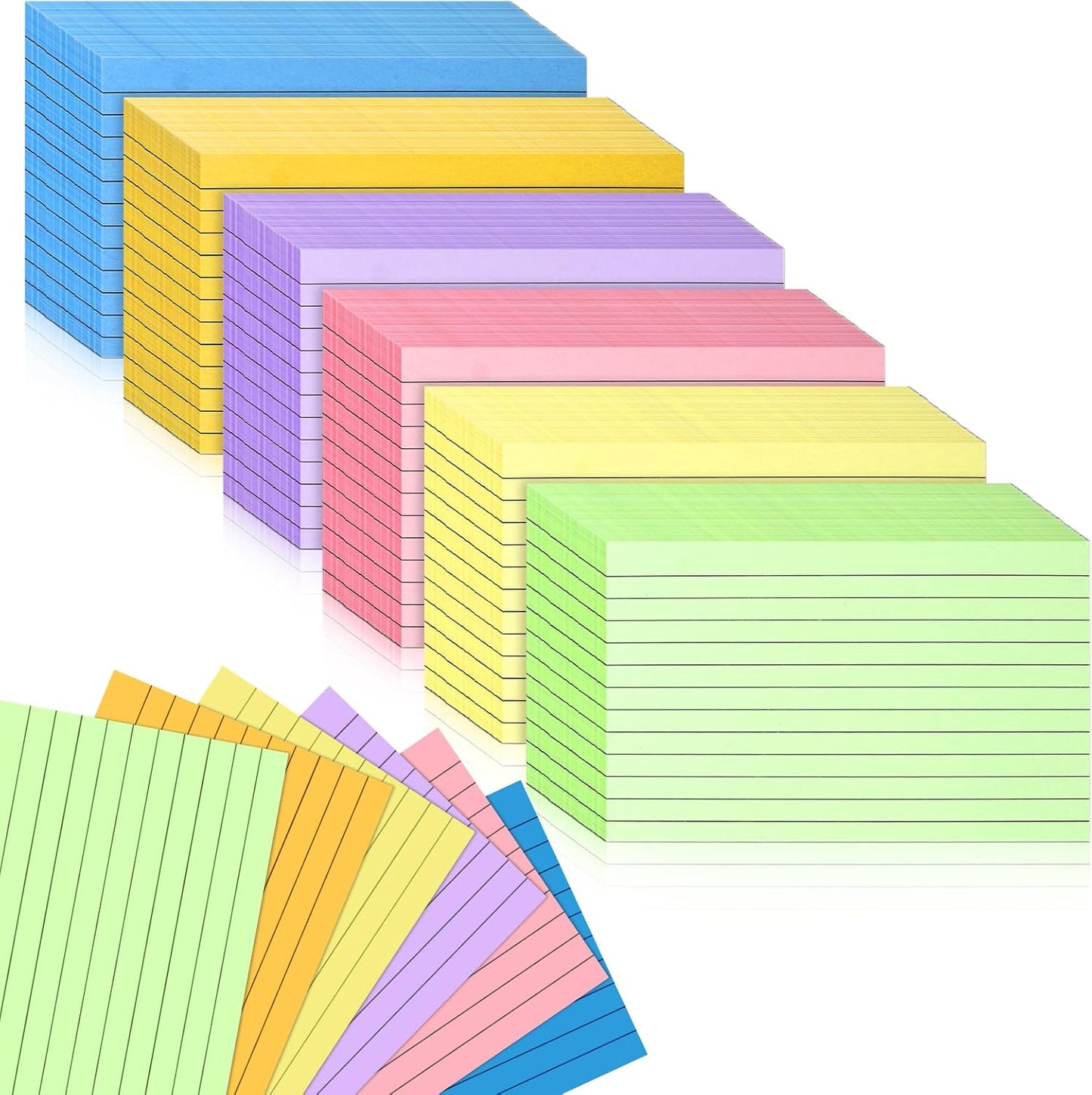 Bignc Index Cards Colored Notecards, 3 X 5 Inch Ruled Color Note Cards for School, Home & Office, Multi Colors Flashcards, Colorful Notecards,Pink Index Card Ruled, Purple Lined Flash Cards (1260)