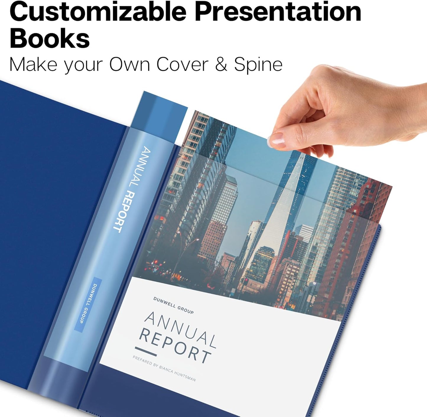 Dunwell Presentation Binder 12-Pocket, Displays 24 Pages, 8.5x11 Portfolio Binder with Plastic Sleeves, Storage and Organizer for Documents, Certificates, Projects, Photos (3 Pack, Blue)