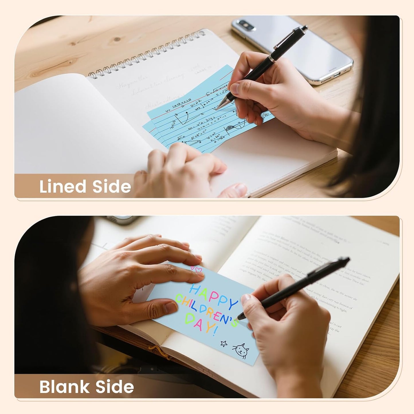 Index Cards 3x5 Inch, 300sheets, Flash Cards,Ruled Lined Blue Note Cards Paper For Studying, Schools Supplies, College, Office And Home Organization, Note Taking Supplies