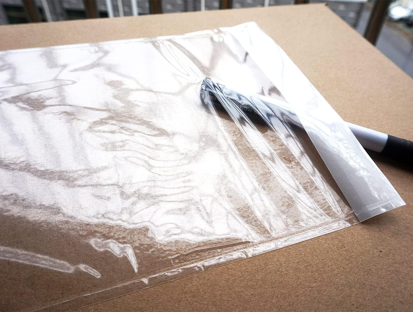 BEUYI Premium 4.7''x7.5'' Packing List Envelope, Tailored Size for 4x6'' Shipping Labels,Self Adhesive Shipping Label Pouch/Sleeve (50 pack)