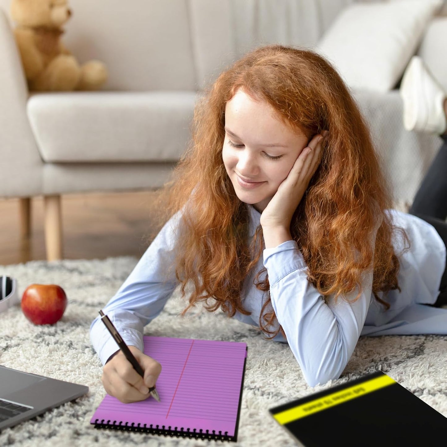 6 Pcs Legal Pad Top Spiral Bound Notebook 70 Sheets Wirebound Notepad Double Sided Ruled Memo Steno Pad with Stiff Back Cover for Business(6 x 9 Inches,No Holes,Rainbow Color)