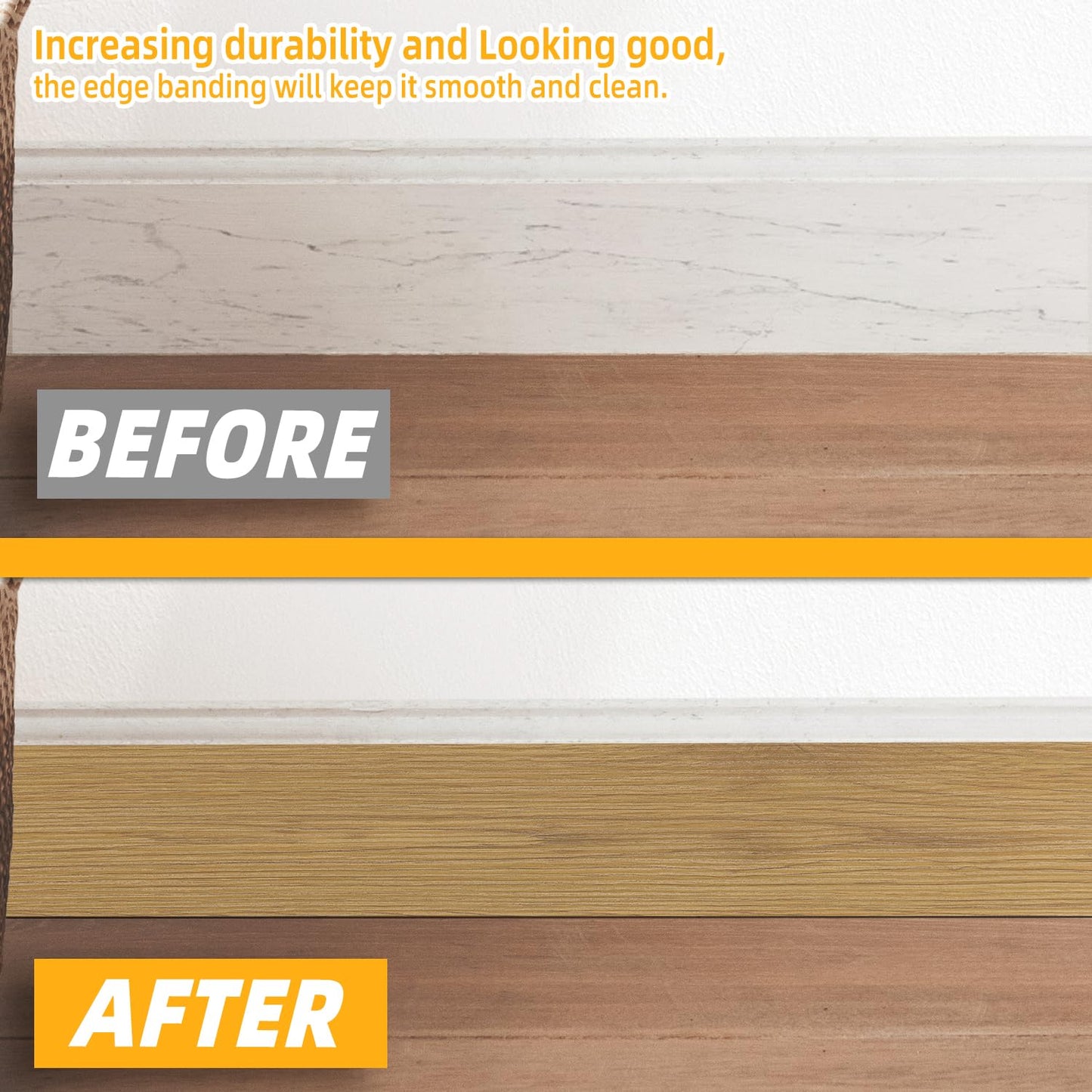 GSCIT Club Oak Wallpaper, 15.7 inch X 15ft Self Adhesive Wood Grain Repair Tape Patch for Tables, Chairs, Baseboards, Doors, Windows, Floors, Handicraft DIY.