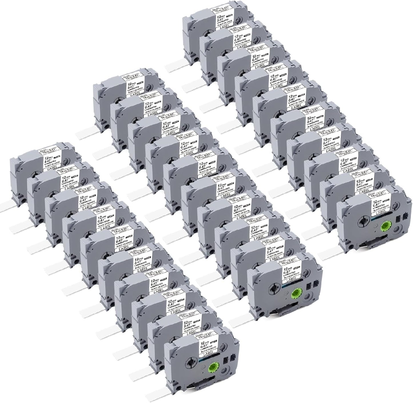 30PK Tz Tape 12mm 0.47 Laminated White Compatible with Brother P Touch Label Maker Tape 12mm 0.47 White Refill TZe-231 Label Tape for Brother P-Touch Label Maker PT-D210 PT-H110 PT-D220