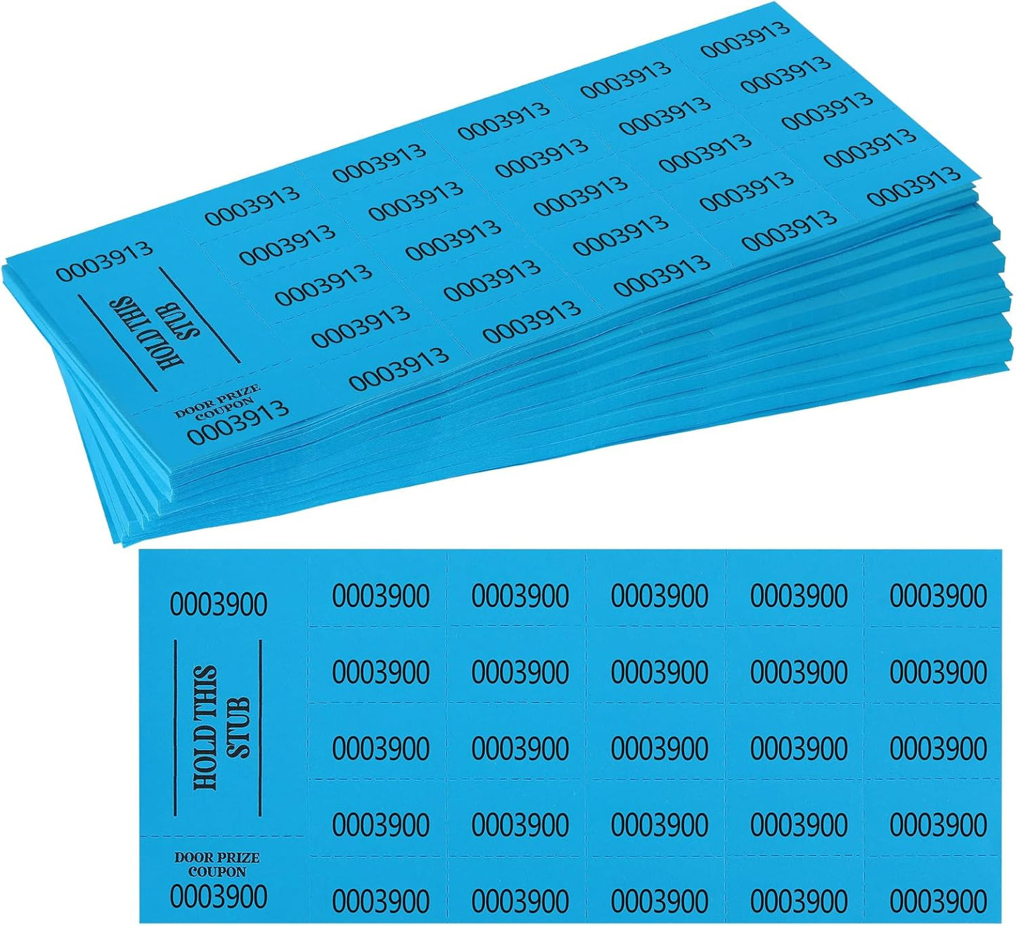 500 Pieces Auction Silent Ticket Basket Tickets Raffle Tickets Sheets Blue 4"×9" for Chinese Door Prize Fundraiser Drink Carnival Penny Auction Events-500 Numbers