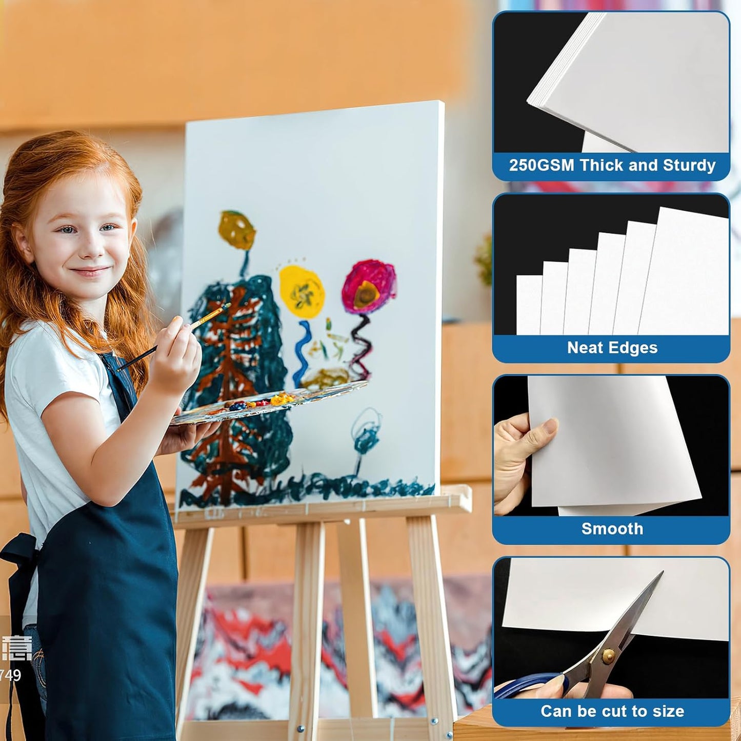 50 Pcs White Poster Board Paper 14x18, ROOKEA Blank Graphic Display Vision Boards Bulk for School Arts Classroom Crafts Projects Presentations Drawing Scrapbooking