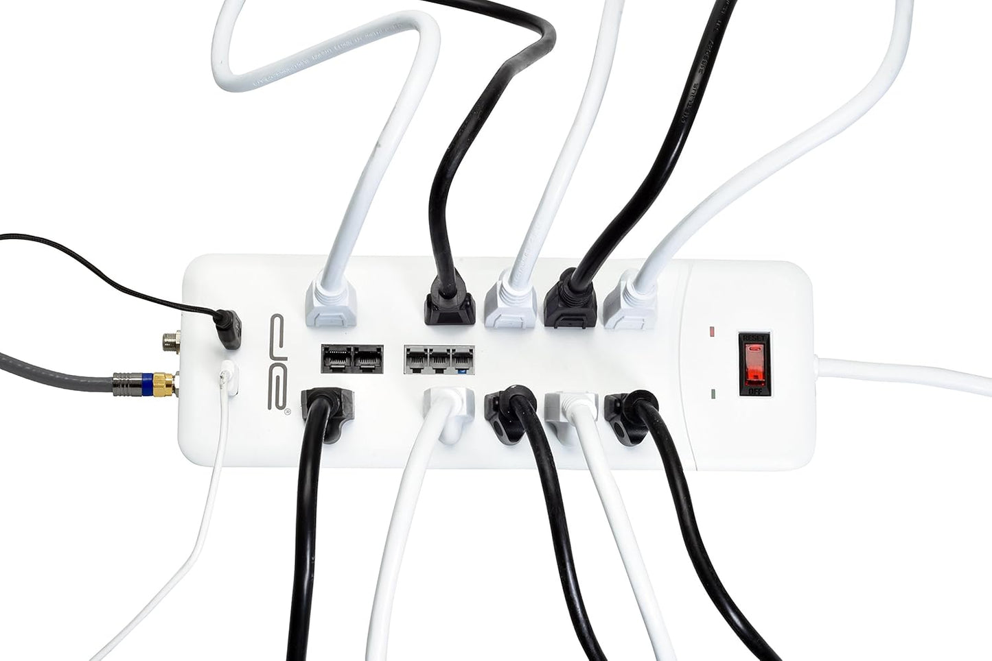 Digital Energy 10-Outlet Straight Plug 4050 Joules Heavy Duty Surge Protector (15 FT, WHT)