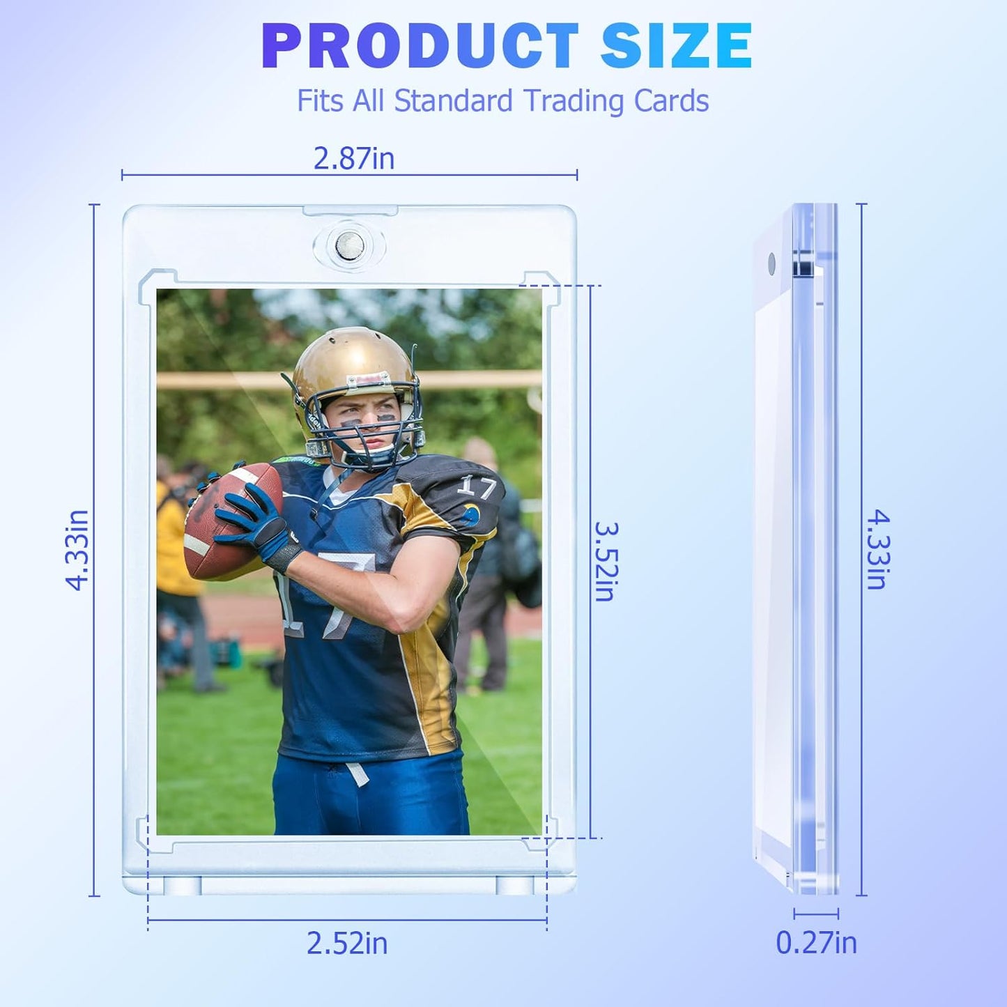 200ct Magnetic Card Holder for Trading Cards, 35 PT One Touch Card Sleeves, Hard Plastic Card Protectors Top Loaders Display Case for Baseball, Football, Sports, Game, TCG, MTG, YUGIOH