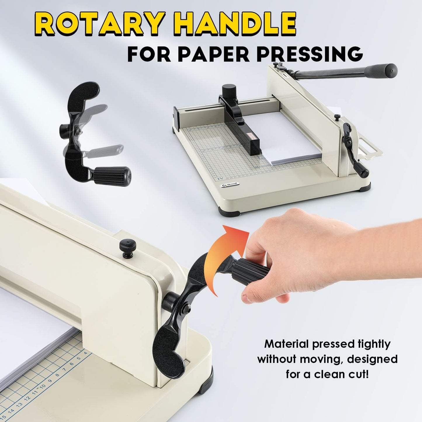 CGOLDENWALL Heavy Duty Paper Cutter A4 12" Paper Guillotine Cutter, Max. 400 Sheets, 0.02mm Cutting Accuracy, Suitable for Offices Production Leather Fabrics