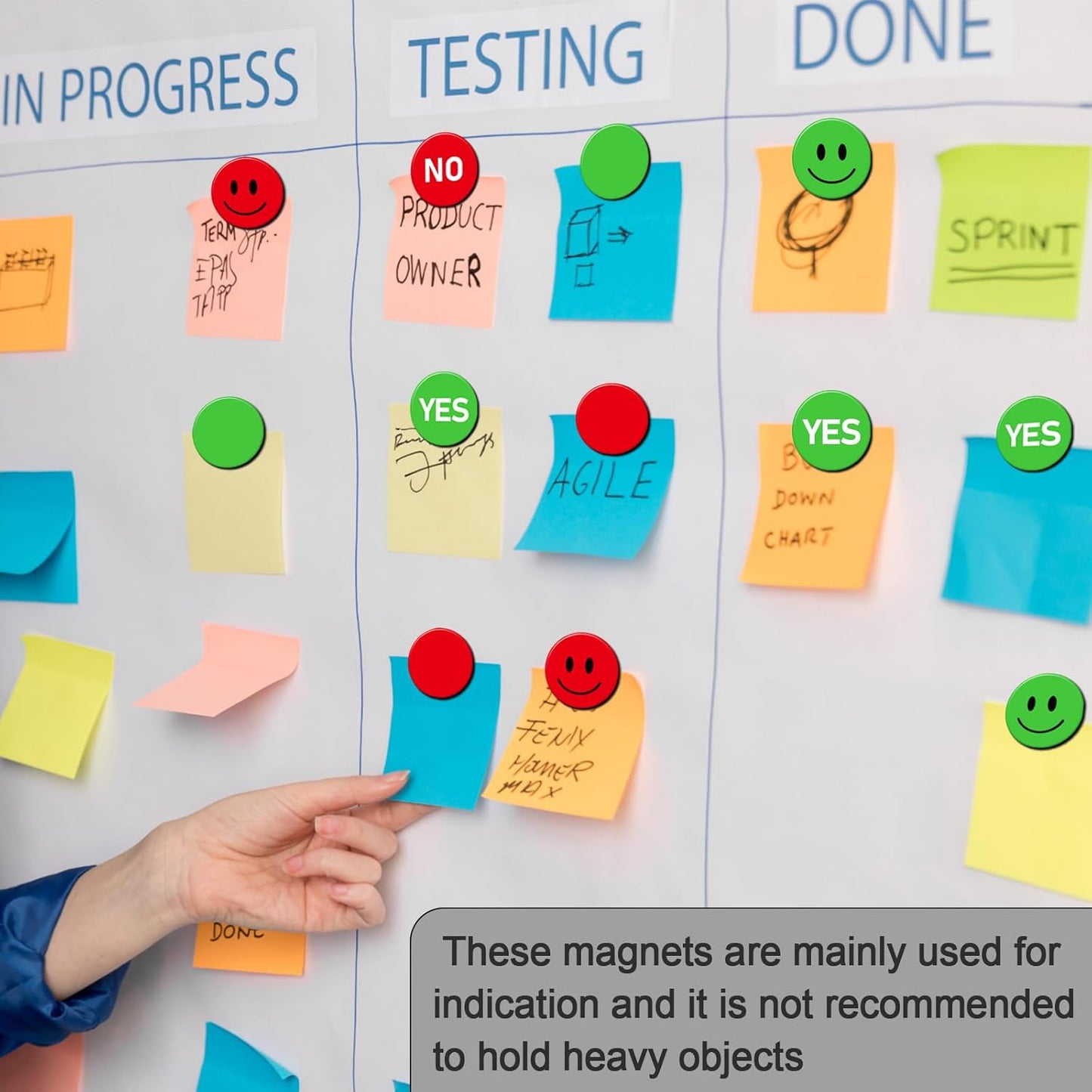 25 Pcs 1” Double-Sided Red Green Magnets, Flip Over Colored Magnetic Dots for Whiteboard, Refrigerator, Office (25, Red/Green-Colors)