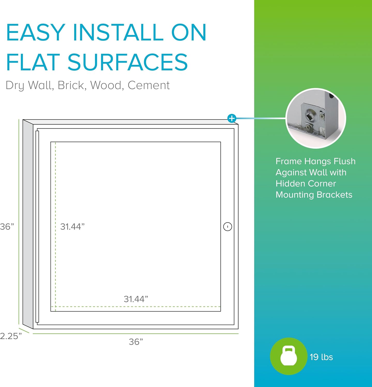 Ghent 36" x 36" 1 Door Outdoor Satin Aluminum Frame Enclosed Vinyl Bulletin Board, Caramel (PA13636VX-181) - Made in USA